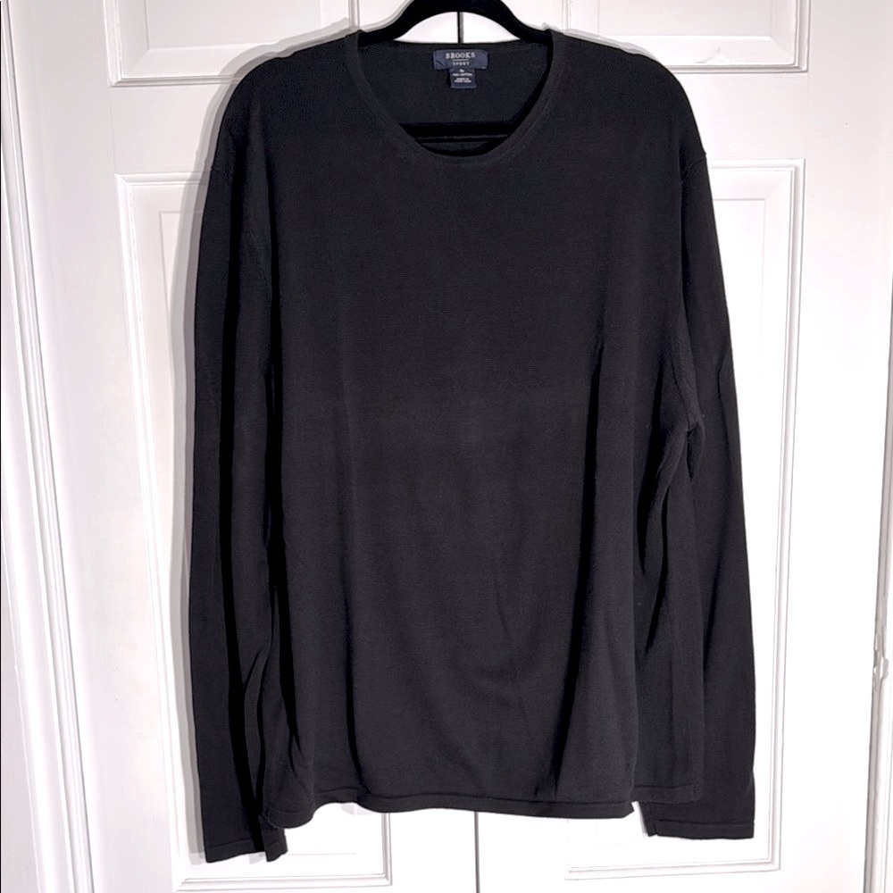 Men's Brooks Brothers Sport Black lightweight Cotton Sweater Size XL